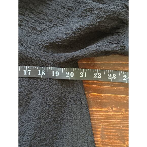 Evereve Babydoll Dress Puff Sleeve S Black Waffle Texture Dark Coquette - Picture 12 of 14